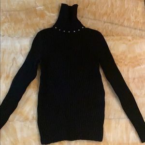 Wolford turtleneck sweater with metal dial detailed neckline